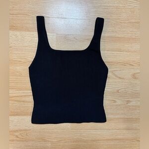 Babaton Black Ribbed Tank Top